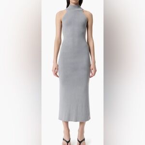 Robert Rodriguez Light Gray Ribbed halter maxi